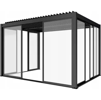 Pergola Posuvné dveře pro zahradní pergolu 3M hliníkové antracitové 270x218 cm