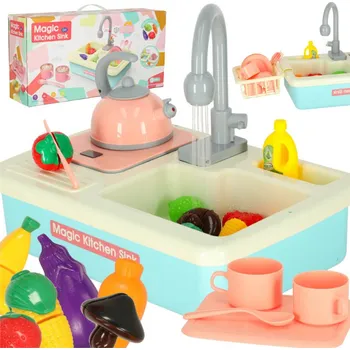 Dětská kuchyňka Dětské umyvadlo s příslušenstvím XXL modré