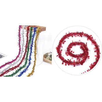 Vánoční dekorace Vánoční řetěz STARS 4 cm x 2 m MIX BARVA Barva: Modrá