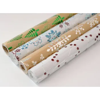 Papír Vánoční balicí papír 150 x 70 cm - METALICKÝ - motiv 1