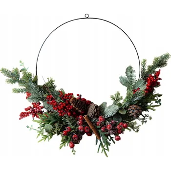 Vánoční dekorace Homla Farila 232453 věnec na kovovém obruči 40 cm červený