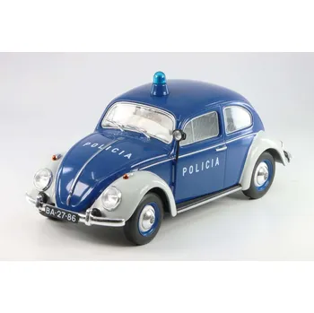 autíčko Volkswagen Beetle Kafer Police 1974 1:24 - Salvat časopis s modelem Volkswagen Beetle - kovový model