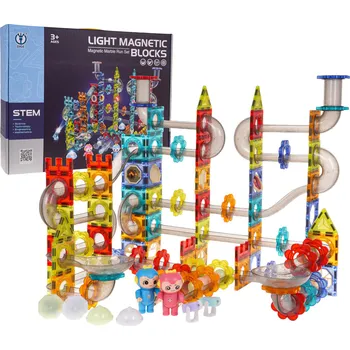 Kuličková dráha Magnetická svítící kuličková dráha 228 ks