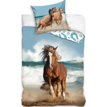 Povlečení TipTrade Kůň na pobřeží 140 x 200, 70 x 90 cm zipový uzávěr