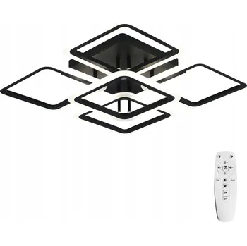 Závěsná lampa STROPNÍ SVÍTIDLO LED čtvercová černá do obývacího pokoje DÁLKOVÝ OVLADAČ, 3 barvy