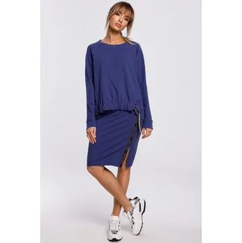 Dámské spodní prádlo DÁMSKÁ SUKNĚ MIDI POUZDROVÁ SPORTOVNÍ SUKNĚ NA GUMU MODRÁ 40 L