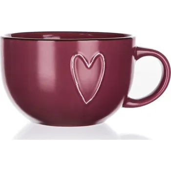 BANQUET hrnek JUMBO 730ml HEART BORDO keramický