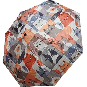 Deštník, roztomilé kočky, poloautomat