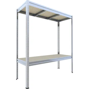 Dílenský regál Velký policový regál Biedrax 60 x 240 x 177 cm, 2 police - pozink/JSD 10 mm, 300 kg/pol.