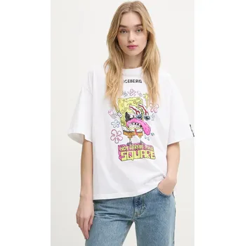 Pánské tričko Bavlněné tričko Iceberg F51A.6325 bílá 00A, vel. L