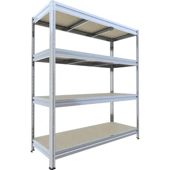Dílenský regál Velký bezšroubový regál Biedrax 60 x 240 x 177 cm, 4 police - pozink/JSD 10 mm, 300 kg/pol.