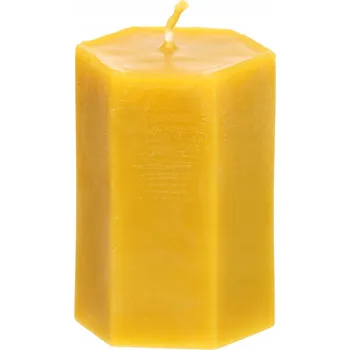 Svíčka Svíčka ze včelího vosku šestiúhelník 7 cm Přírodní 100% Vosk