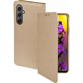 Pouzdro na mobilní telefon Flipové pouzdro RCBR pro Samsung Galaxy A16 4G / 5G SMART MAGNET zlaté