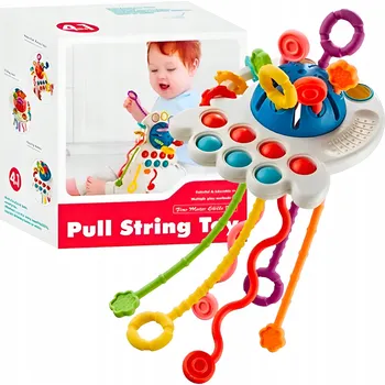 Hračka pro kojence SENZORICKÁ HRAČKA KOUSÁTKO PRO MIMINKA POPIT 4V1