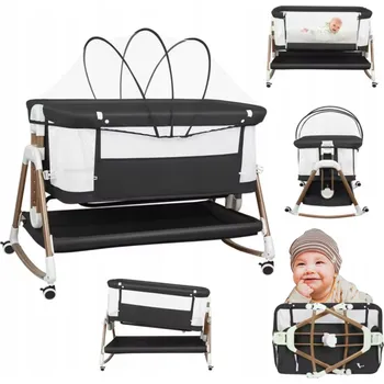 Dětská postýlka DĚTSKÁ POSTÝLKA 3V1 KOLÉBKA PŘISTAVNÁ VÍCEÚČELOVÁ NASTAVITELNÁ SKLÁDACÍ