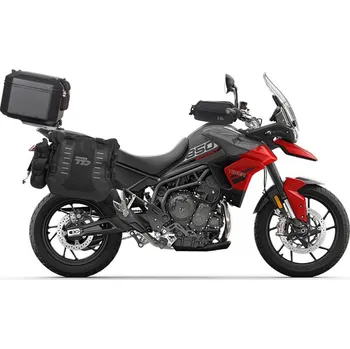 Zavazadlo na motocykl SHAD Kompletná sada sedlových brašní TERRA TR40 adventure a hliníkového kufra SHAD TERRA BLACK 55L, vrátane montážnej sady SHAD TRIUMPH Tiger 900