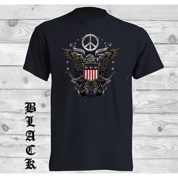 levne-bavlnene-tricko-potisk-hipie-rock Barva: Black -černá, velikost: 5XL