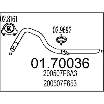 Auto-moto Výfuková trubka MTS 01.70036