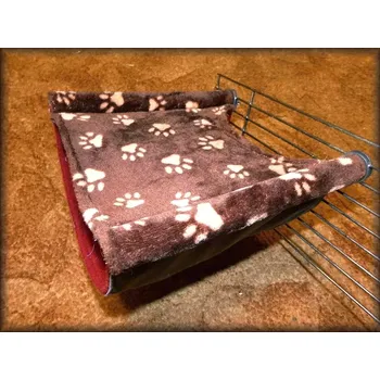 Dvojitá HAMAKA na šroubovací tyčky - šedá + hnědá, tlapky