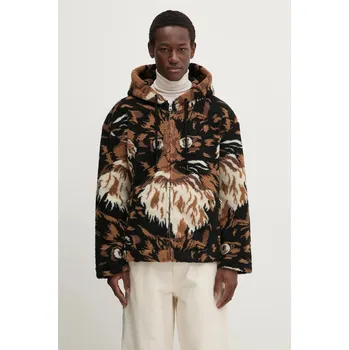 Pánská mikina Fleecová mikina s příměsí vlny JW Anderson Zip Front Hooded Jacket, S, hnědá, 88X