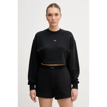 Dámská mikina Bavlněná mikina Calvin Klein Jeans dámská, černá barva, hladká, J20J225370 99X, vel. L