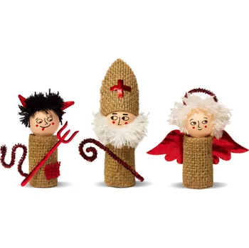 Vánoce Centroflor figurky juta 100 mm Mikuláš 75 mm čert a anděl