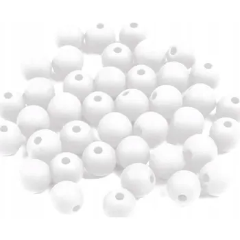 Dětské navlékací korálky Navlékací korálky Brewis 8 mm K8-1 Bílá