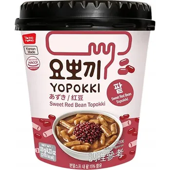 Korejské rýžové koláčky s červenou fazolí Topokki 120 g - Yopokki