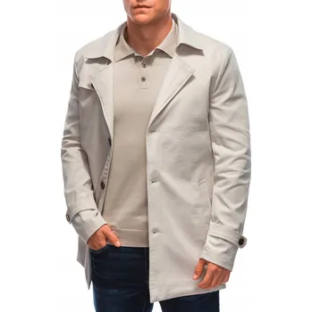 Pánský zimní kabát Pánský béžový kabát klasického střihu do pasu 570C, velikost XL