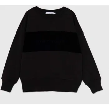 Dámská mikina Dětská bavlněná mikina Calvin Klein Jeans IB0IB02135.9BYH.128.176 černá 99X, vel. 152