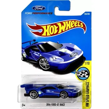 autíčko HOT WHEELS - 2016 Ford GT Race Blue (F2)