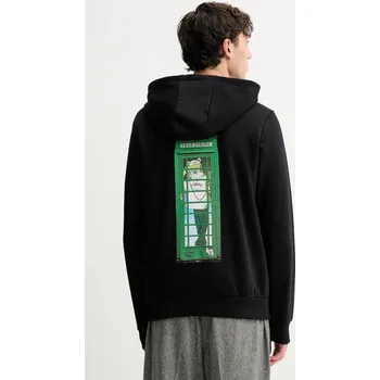 Pánská mikina Mikina Iceberg pánská, černá barva, s kapucí, s potiskem, E045 6317 E045.6317 99X, vel. M