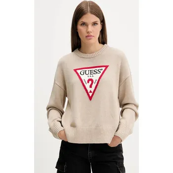 Dámská móda Bavlněný svetr Guess Jeans W4BR12.Z3HM1 béžová 80X, vel. L
