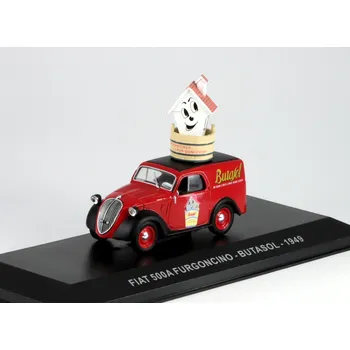 autíčko DeAgostini Fiat 500A Furgoncino Butasol 1949 - 1:43 - časopis s modelem Fiat 500A - kovový model
