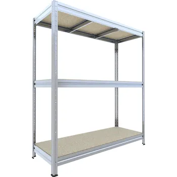 Dílenský regál Velký policový regál Biedrax 60 x 200 x 177 cm, 3 police - pozink/JSD 15 mm, 350 kg/pol.