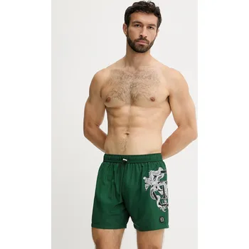 Pánské kraťasy Plavkové šortky Philipp Plein zelená barva, PM25MBM01 77X, vel. M