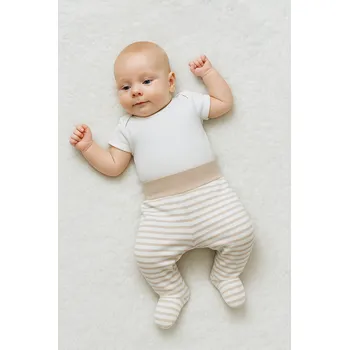 Dupačky Baby Service Kojenecké polodupačky bavlna béžový proužek Vel. 68