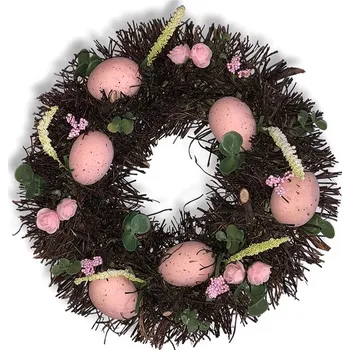 Velikonoční dekorace 4DAVE Velikonoční dekorace - Jarní věnec s vajíčky, průměr 30 cm