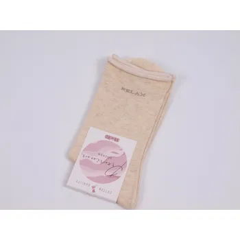 Dámské ponožky CNB BERLIN Ponožky DE 34350 se zdravotním nevírajícím ruličkovým lemem béžové RELAX velikosti ponožek: 23-25 (EUR vel. 35-38)