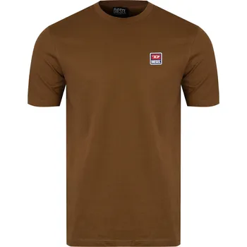 Pánské tričko Tričko pánské DIESEL - A17135-RPHIX-7DA bavlněné tričko HNĚDÉ