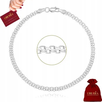 Náramek KRÁSNÝ STŘÍBRNÝ DÁMSKÝ NÁRAMEK BISMARK 18 cm STŘÍBRO 925 PRO ŽENU, BABIČKU