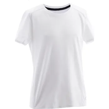 Pánské tričko DOMYOS Chlapecké bavlněné prodyšné tričko 500 bílé 14 LET BÍLÁ