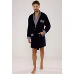 Pánský župan De Lafense 772 Bonjour - bavlna Tmavě modrá M