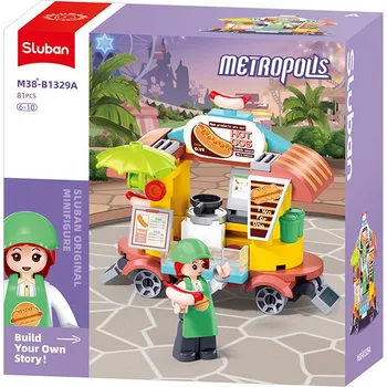 Stavebnice Sluban Metropolis M38-B1329A Hot dog vůz