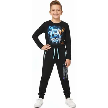 Dětská móda CHLAPECKÉ TEPLÁKY SIMPLE - TM8270 Velikost: 152, Barva: Černá