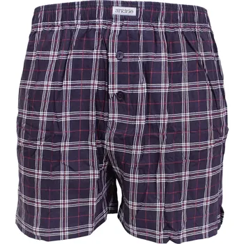 Trenýrky Pánské trenky s kostkovaným vzorem Andrie PS5913 navy-red velikost M-46/48