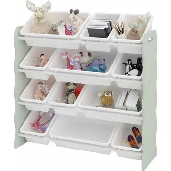 regál BÍLÝ MINT PLASTOVÝ REGÁL ORGANIZÉR S ÚLOŽNÝMI BOXAMI DĚTSKÝ
