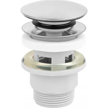 Sifon Zátka s přepadem klik-klak kulatý Invena stříbrná