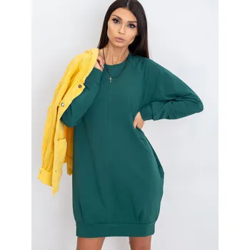 Dámské šaty Tmavě zelené bavlněné šaty BASIC Feel Good tyrkysová 1478140