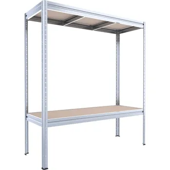 Dílenský regál Velký policový regál Biedrax 60 x 160 x 177 cm, 2 police - pozink, nosnost 200 kg na polici